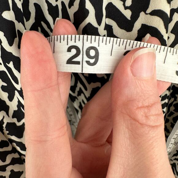 70s Vintage Skirt Womens Small Black Midi Print Pleated Cottage Boho Bohemian - Picture 7 of 7